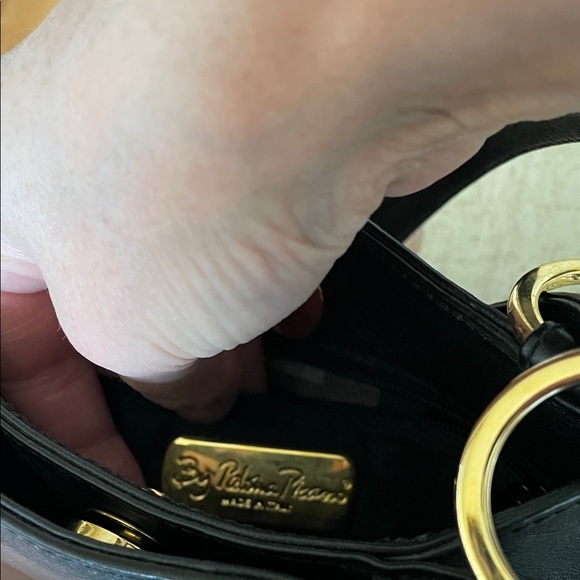 Vintage Paloma Picasso Black Leather Shoulder Bag - Picture 3 of 3